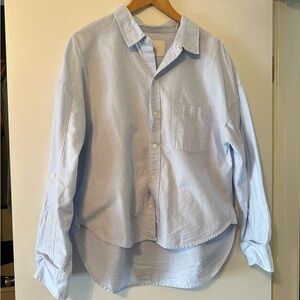 Citizens of Humanity Relaxed Fit Kayla Button-Up shirt in Light Blue Cotton